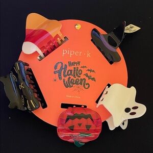 NWT Piper K Halloween Hair Clips Set